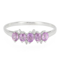 Zilveren ring met Onverhitte Purper Saffieren