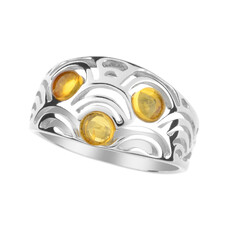 Zilveren ring met Baltische citroen barnstenen