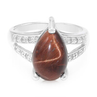 Zilveren ring met een rode tijgeroog