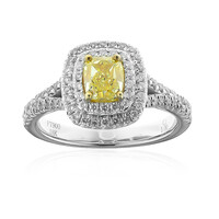 Platina ring met een gele SI2 diamant (CIRARI)