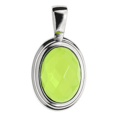 Zilveren hanger met een Groene Colombiaanse Barnsteen
