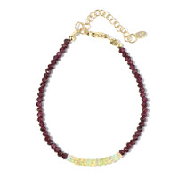 Zilveren armband met magenta granaten