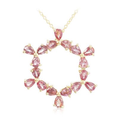 Gouden halsketting met Onverhitte Padparadscha Saffieren (AMAYANI)