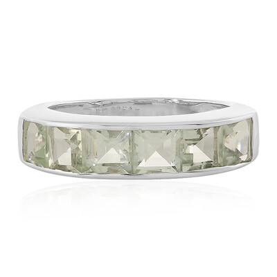 Zilveren ring met groene amethisten
