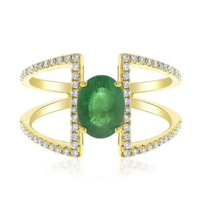 Gouden ring met een AAA Zambia smaragd (CIRARI)