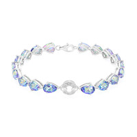 Zilveren armband met blauwe mystiek-topaasstenen