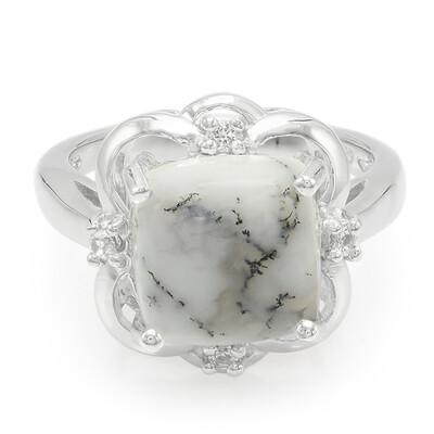 Zilveren ring met een dendrieten agaat