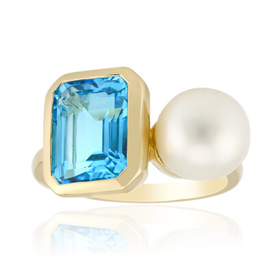 Gouden ring met een Marambaia-topaas (Michelle Albala)