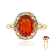 Gouden ring met een AAA Mexicaanse vuur opaal