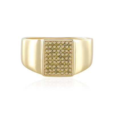 Zilveren ring met I3 Gele Diamanten