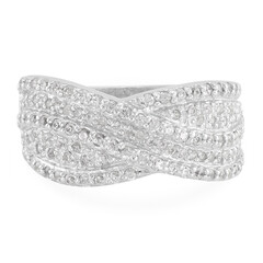 Zilveren ring met zirkonen