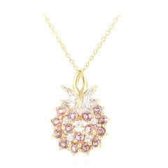 Gouden halsketting met Onverhitte Padparadscha Saffieren (AMAYANI)