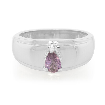 Zilveren ring met een Onverhitte Purper Saffier