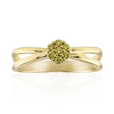 Gouden ring met gele VS1 diamanten (Annette)
