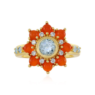 Zilveren ring met een aquamarijn