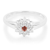 Zilveren ring met een oranje saffier
