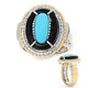 Zilveren ring met een zwarte onyx (Gems en Vogue)