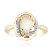 Gouden ring met een Braziliaanse witte opaal