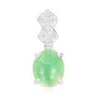 Zilveren hanger met een keizerlijk chrysopraas