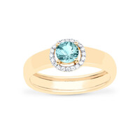 Gouden ring met een AAA aquamarijn