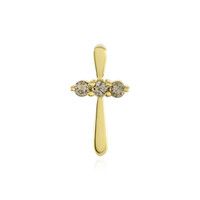 Zilveren hanger met I3 Champagne Diamanten