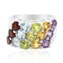 Zilveren ring met Mozambique granaten