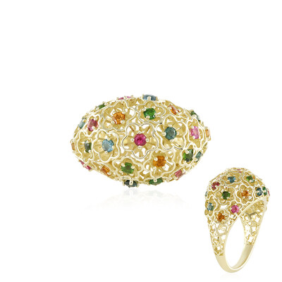 Gouden ring met indigolieten (Ornaments by de Melo)