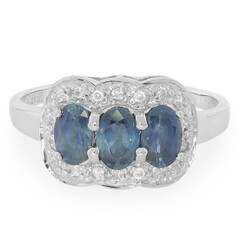 Zilveren ring met Kanchanaburi saffieren