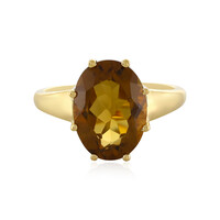 Zilveren ring met een cognac kwarts