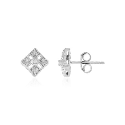 Zilveren oorbellen met I2 (I) Diamanten