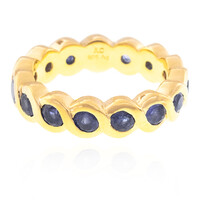 Zilveren ring met Madagaskar Blauwe Saffieren