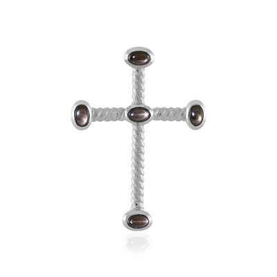 Zilveren hanger met zwarte ster saffieren (MONOSONO COLLECTION)