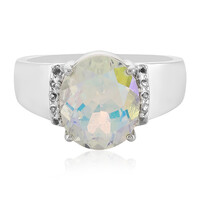 Zilveren ring met een regenboog-topaas