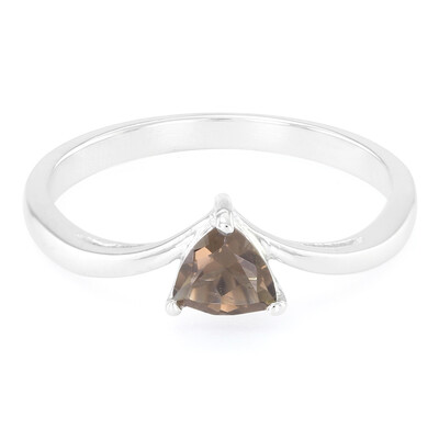 Zilveren ring met een rookkwarts