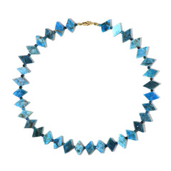 Zilveren halsketting met neon blauwe apatieten