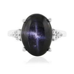 Zilveren ring met een Indische Ster Diopsied