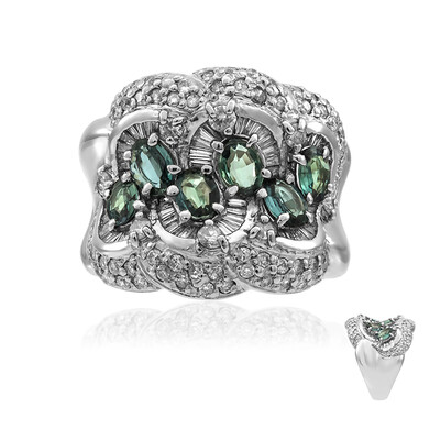 Platinaen ring met alexandrieten (CIRARI)
