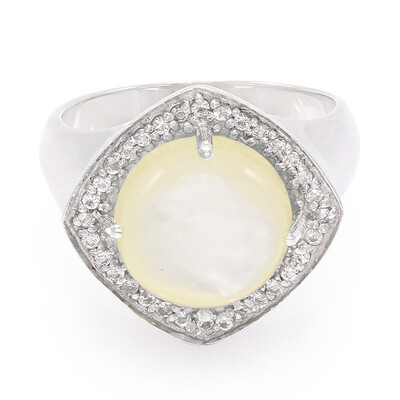 Zilveren ring met een Abalone schelp
