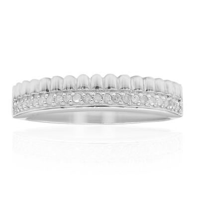 Zilveren ring met I3 (I) Diamanten