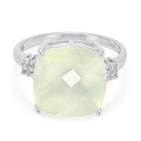 Zilveren ring met een prehniet