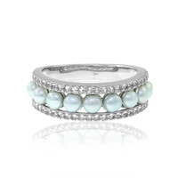 Zilveren ring met zoetwater kweekparels