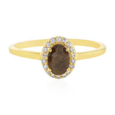 Zilveren ring met een Chocolade Saffier