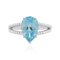 Zilveren ring met een hemel-blauwe topaas