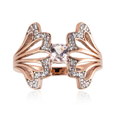 Gouden ring met een Onverhitte Roze Beril