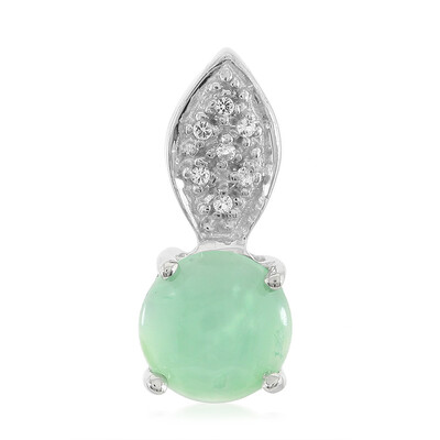 Zilveren hanger met een keizerlijk chrysopraas