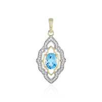 Gouden hanger met een Zwitsers-blauwe topaas (Adela Gold)