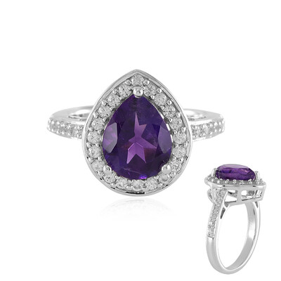 Zilveren ring met een amethist