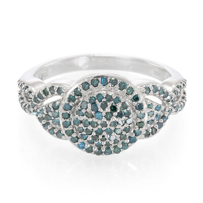 Zilveren ring met Fancy diamanten