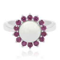 Zilveren ring met een Witte Jadeiet