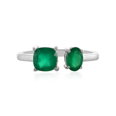 Zilveren ring met een Groene onyx